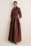 Exclusive Cognac Julip Belted Gown