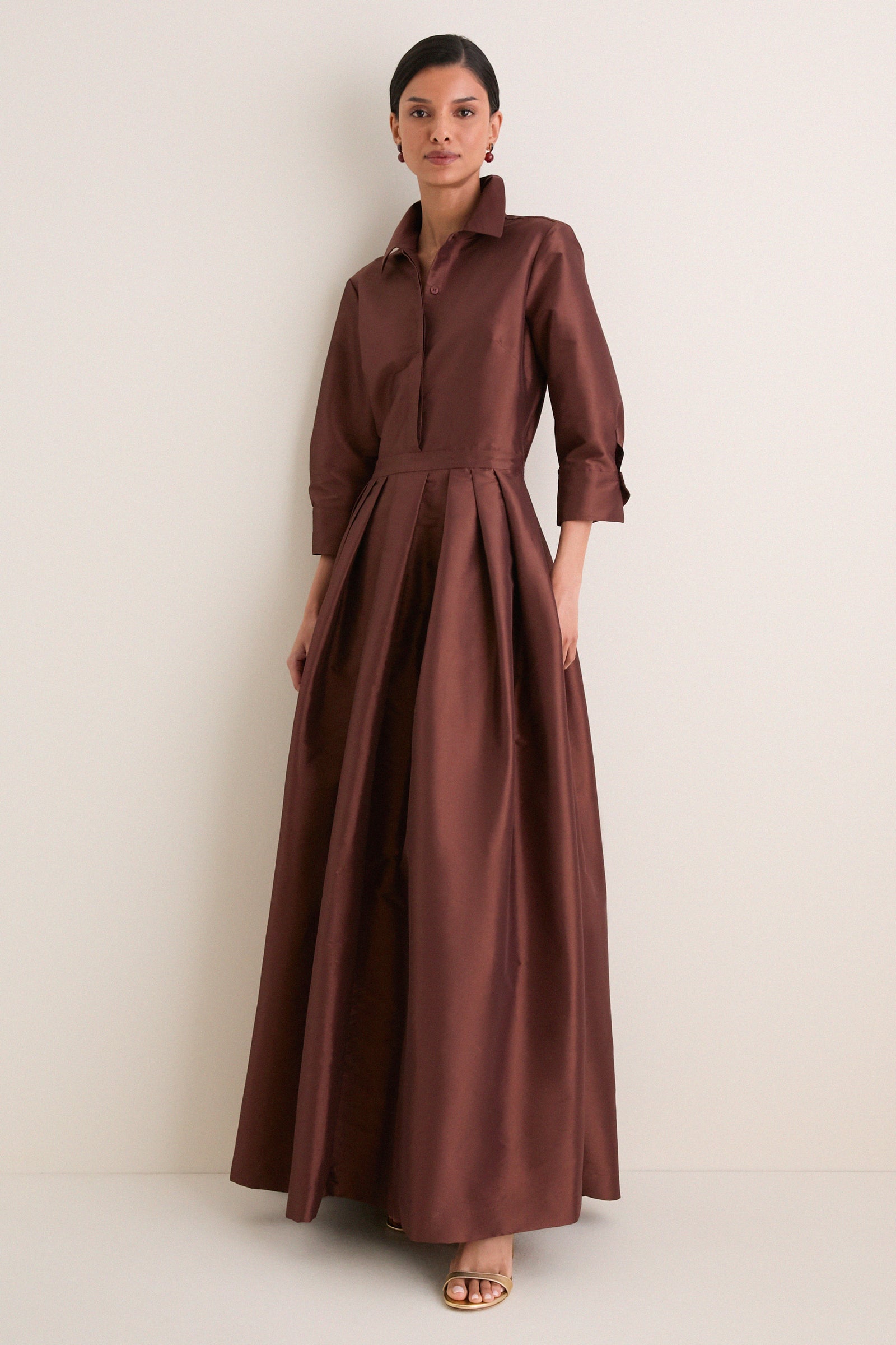 Exclusive Cognac Julip Belted Gown