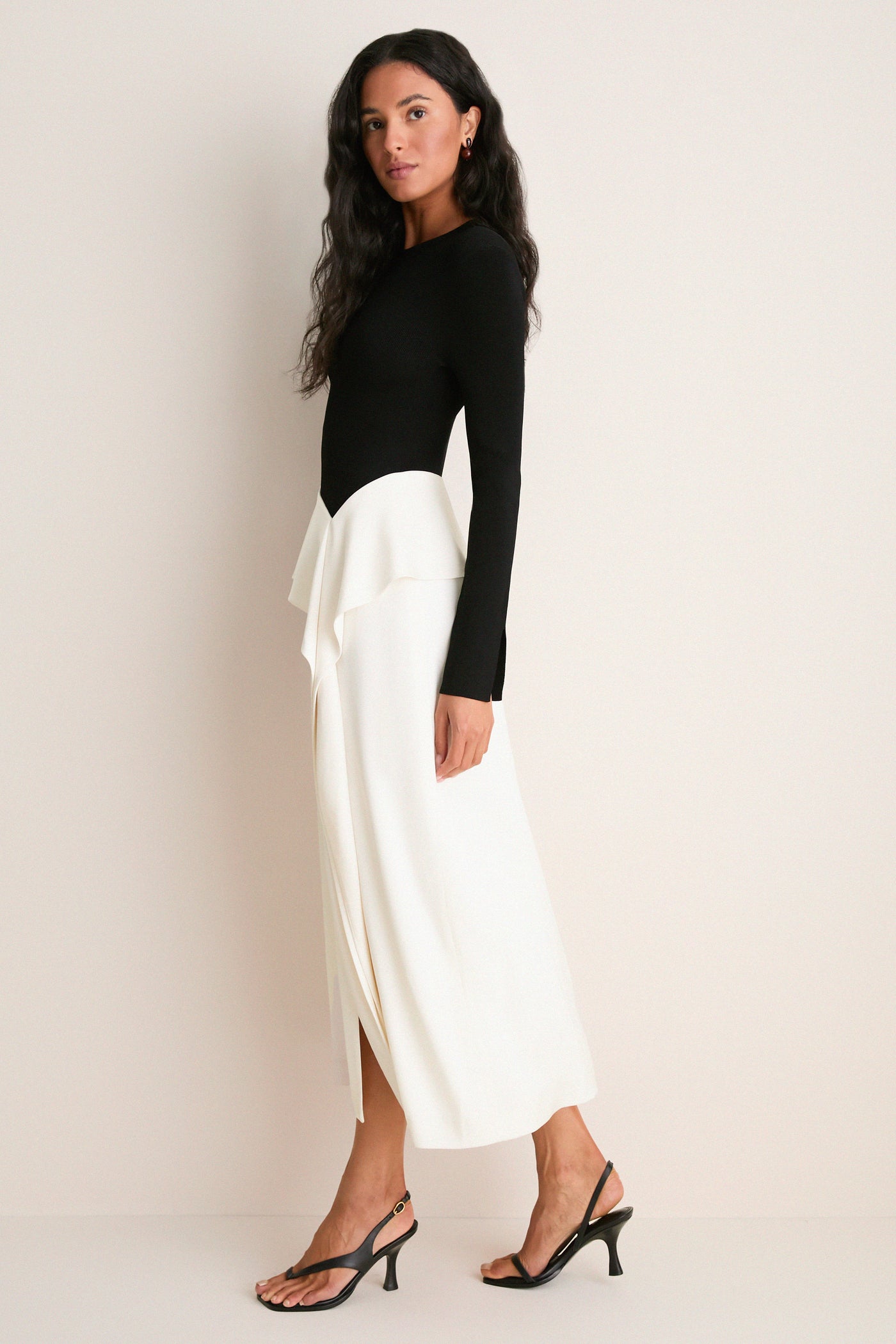 Black Multi Ornella Midi Dress