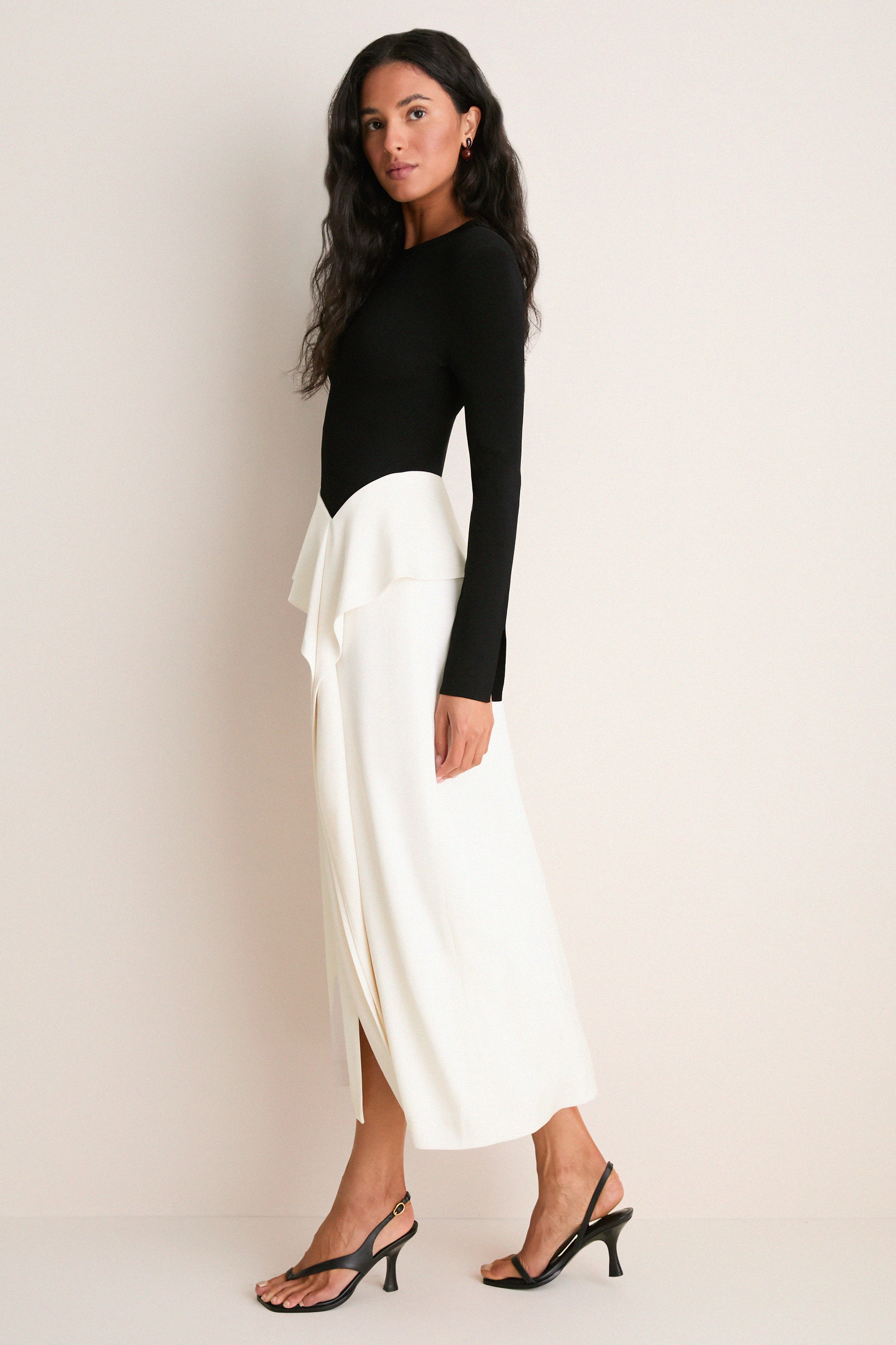 Black Multi Ornella Midi Dress