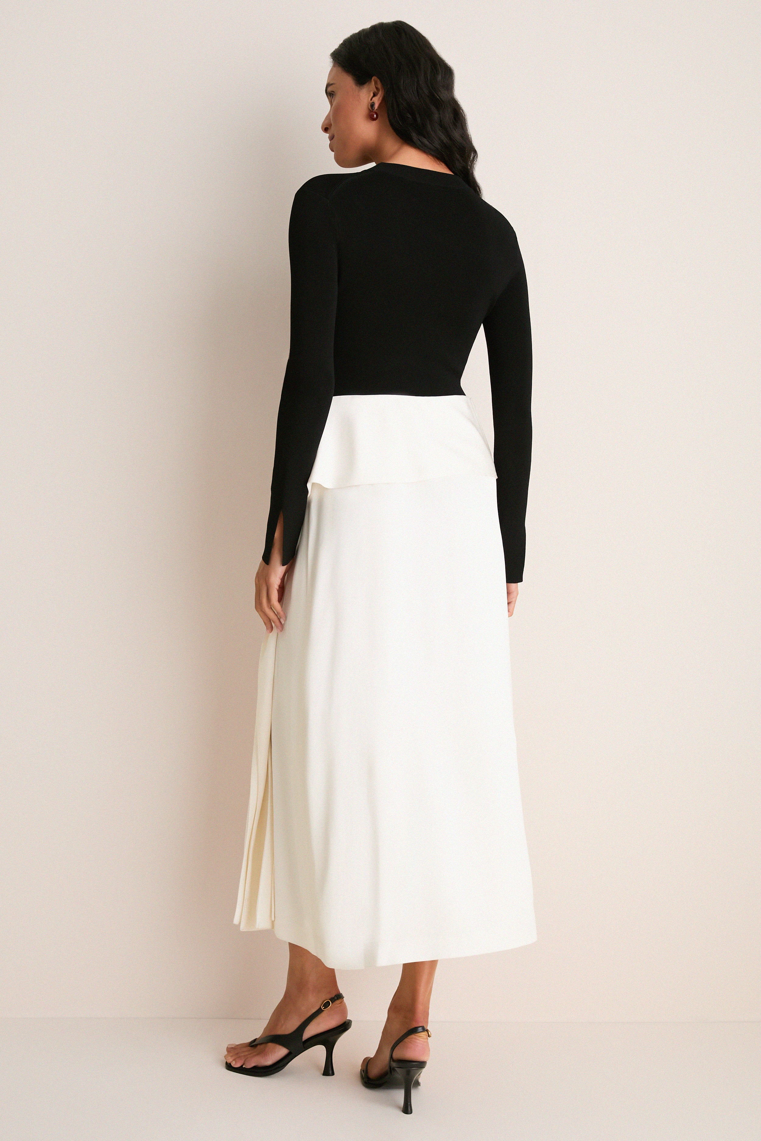 Black Multi Ornella Midi Dress