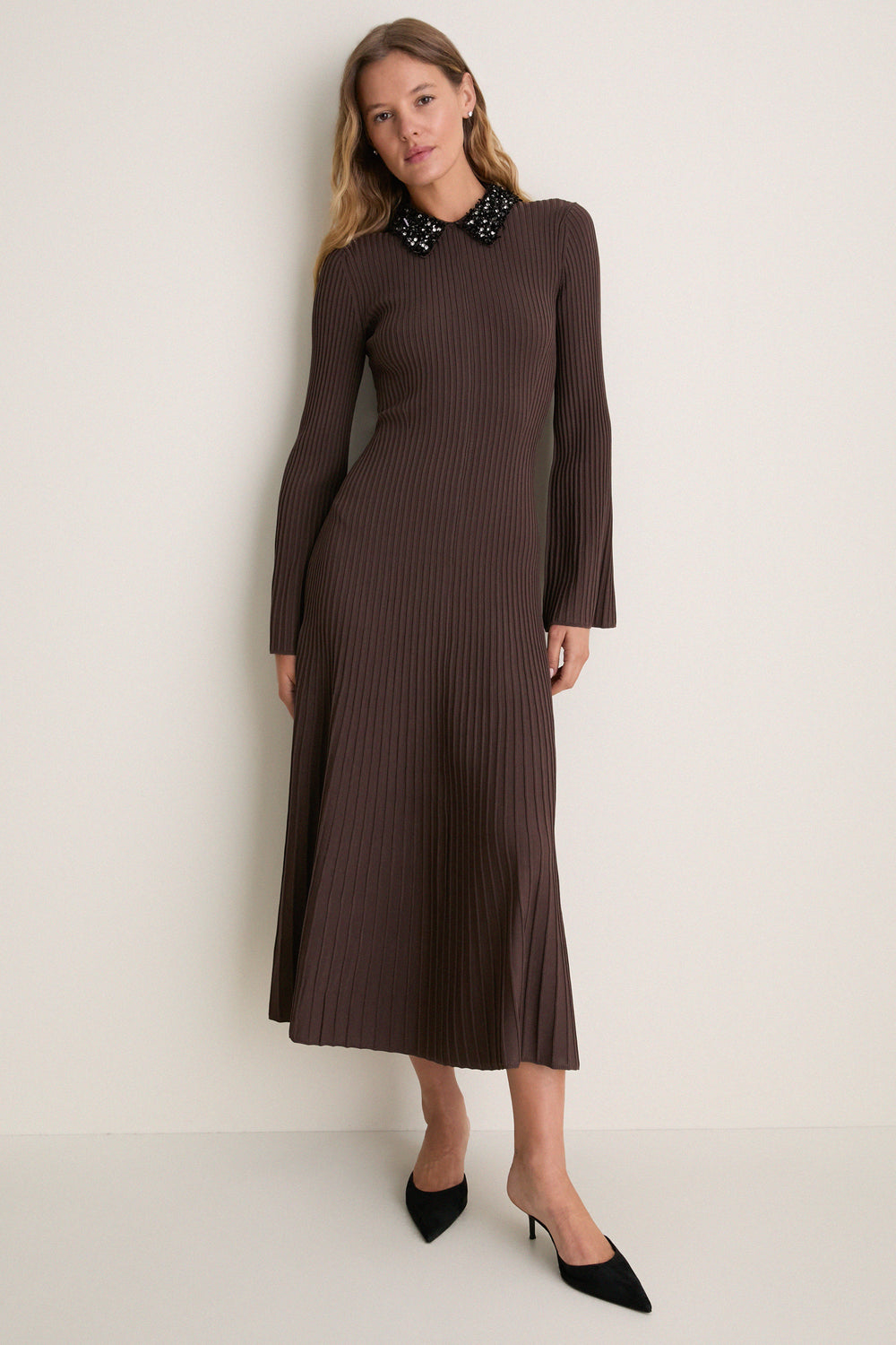 Chocolate Black Mazie Midi Dress