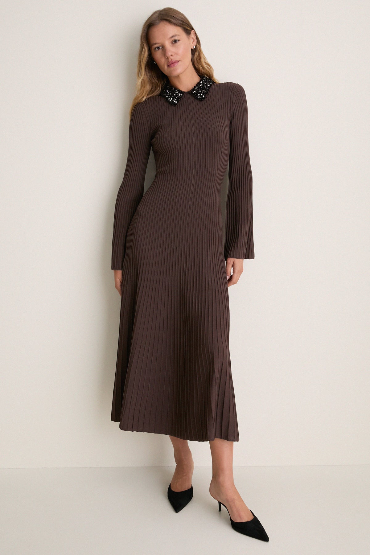 Chocolate Black Mazie Midi Dress
