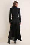 Balck Ambretta Combo Blazer Midi Dress