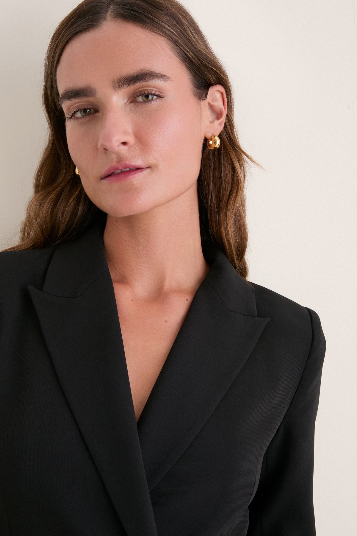 Balck Ambretta Combo Blazer Midi Dress