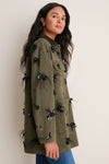 Dark Olive Embellished Larz Chore Jacket