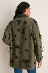 Dark Olive Embellished Larz Chore Jacket