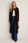 Fig Calf Hair Bowie Collarless Coat