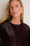 Fig Calf Hair Bowie Collarless Coat