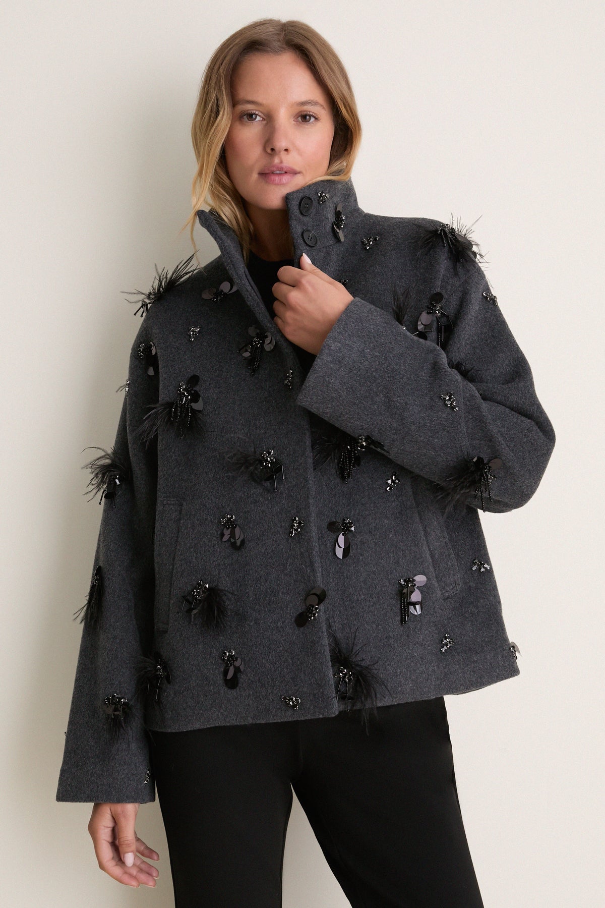 Black Embellished Siena Jacket