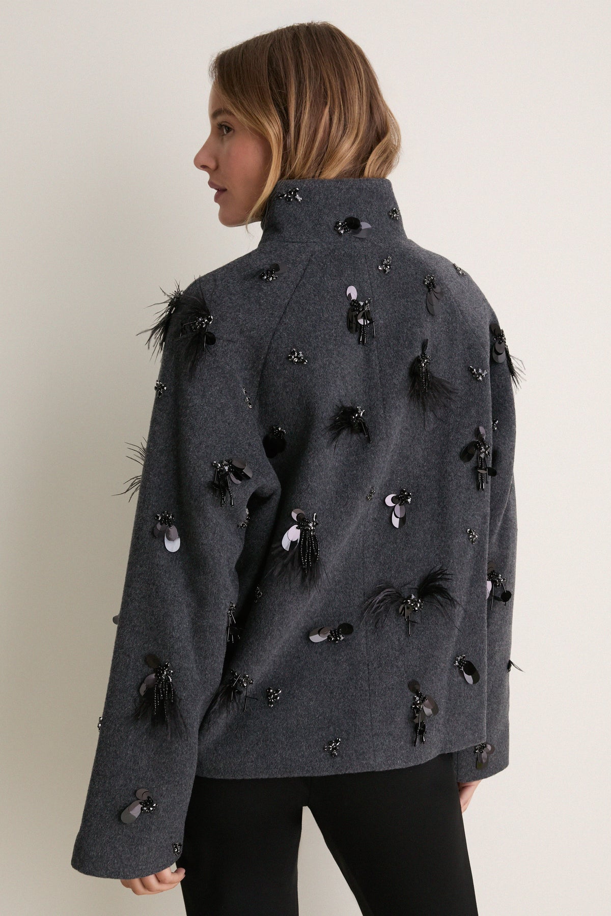 Black Embellished Siena Jacket
