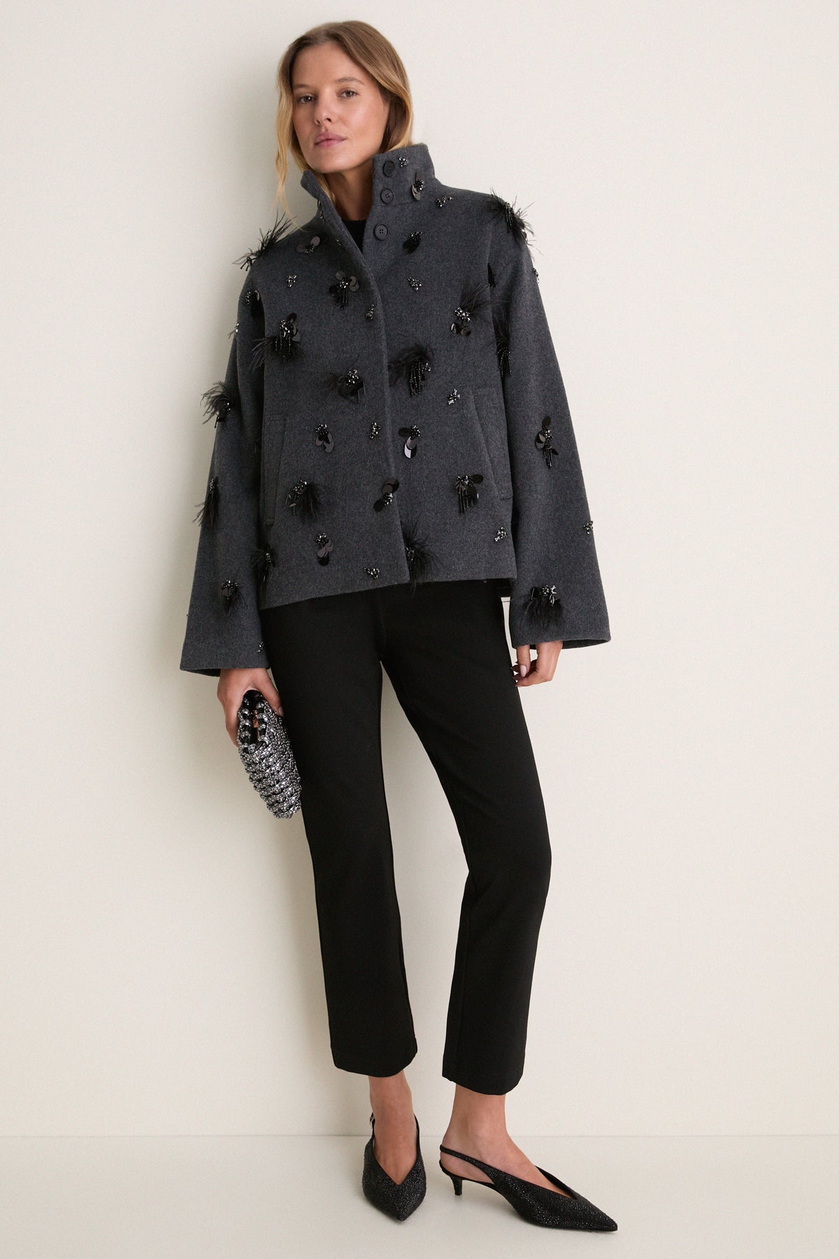 Black Embellished Siena Jacket
