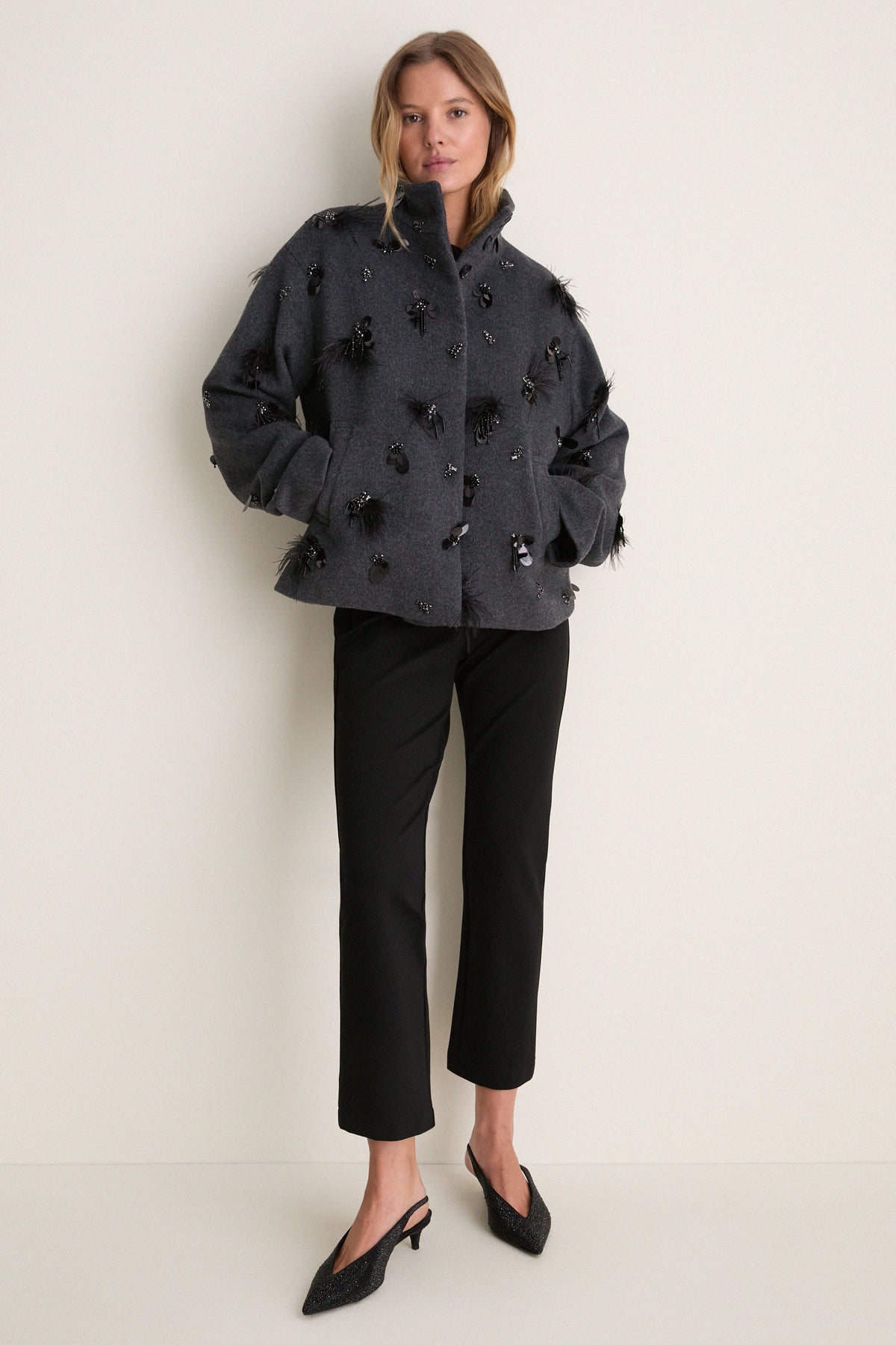 Black Embellished Siena Jacket