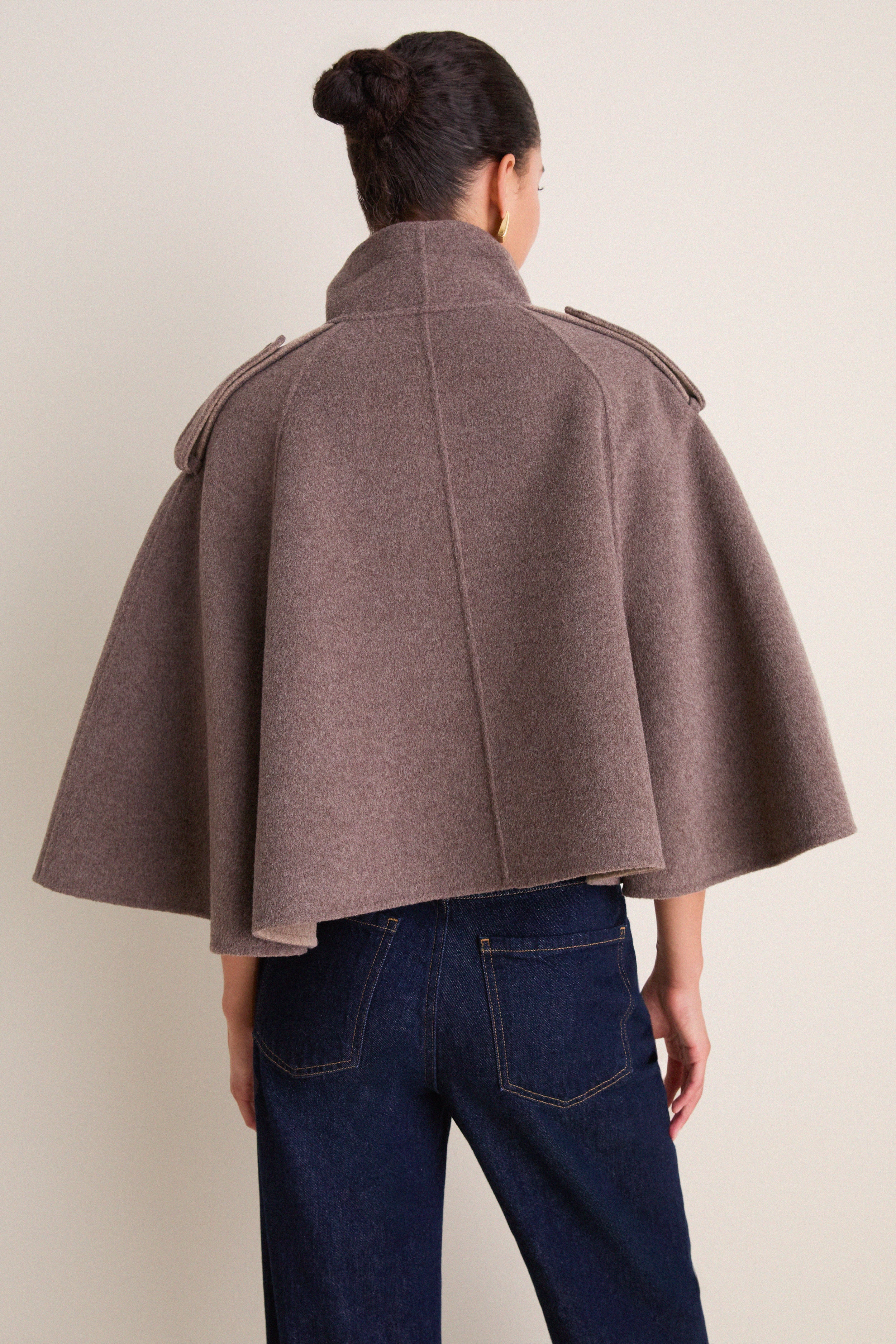 Mushroom Melange Yara Cape Jacket