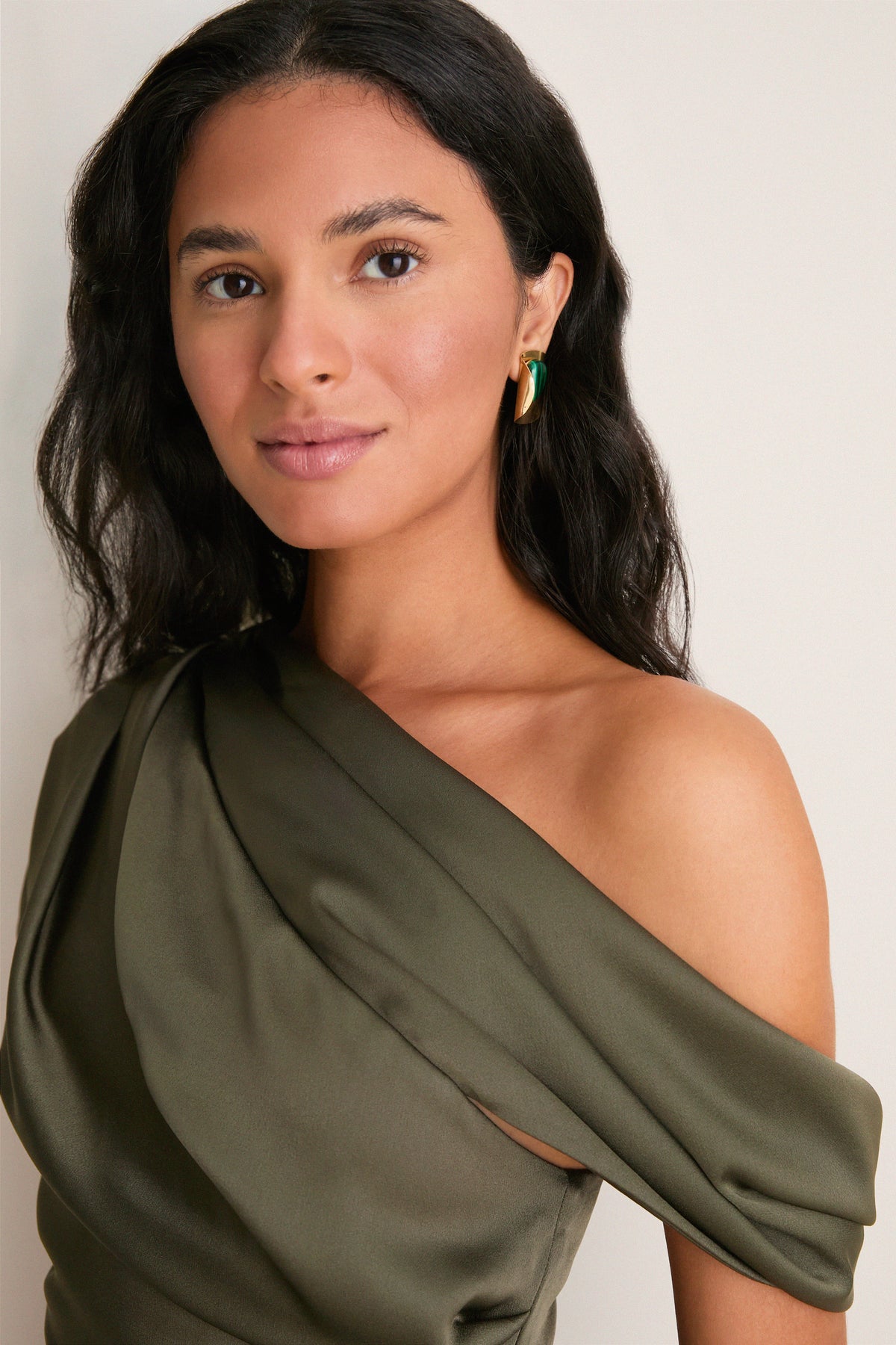 Dark Olive Phoebe Draped Top