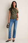 Dark Olive Phoebe Draped Top