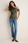 Dark Olive Phoebe Draped Top