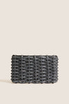 Black Gunmetal Woven Morgan Clutch