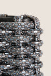 Black Gunmetal Woven Morgan Clutch