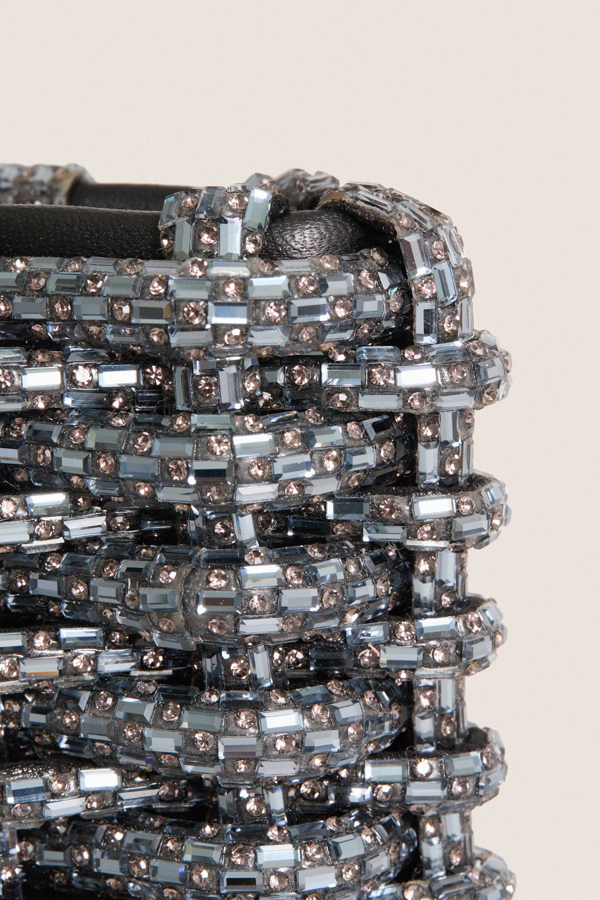 Black Gunmetal Woven Morgan Clutch