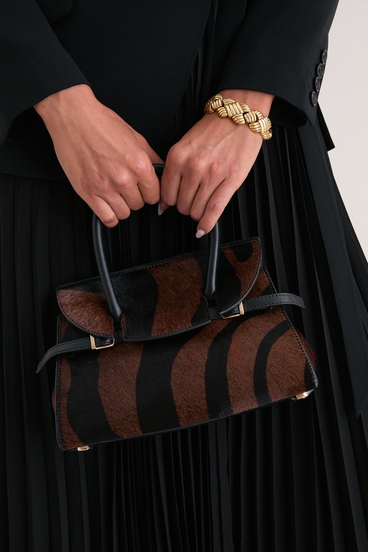 Cacao Multi River Small Top Handle Bag