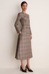 Black and Camel Check Gilliane Dress