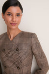 Black and Camel Check Gilliane Dress