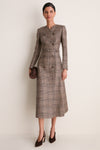 Black and Camel Check Gilliane Dress