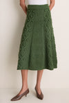 Forest Green Wool Koda Midi Skirt