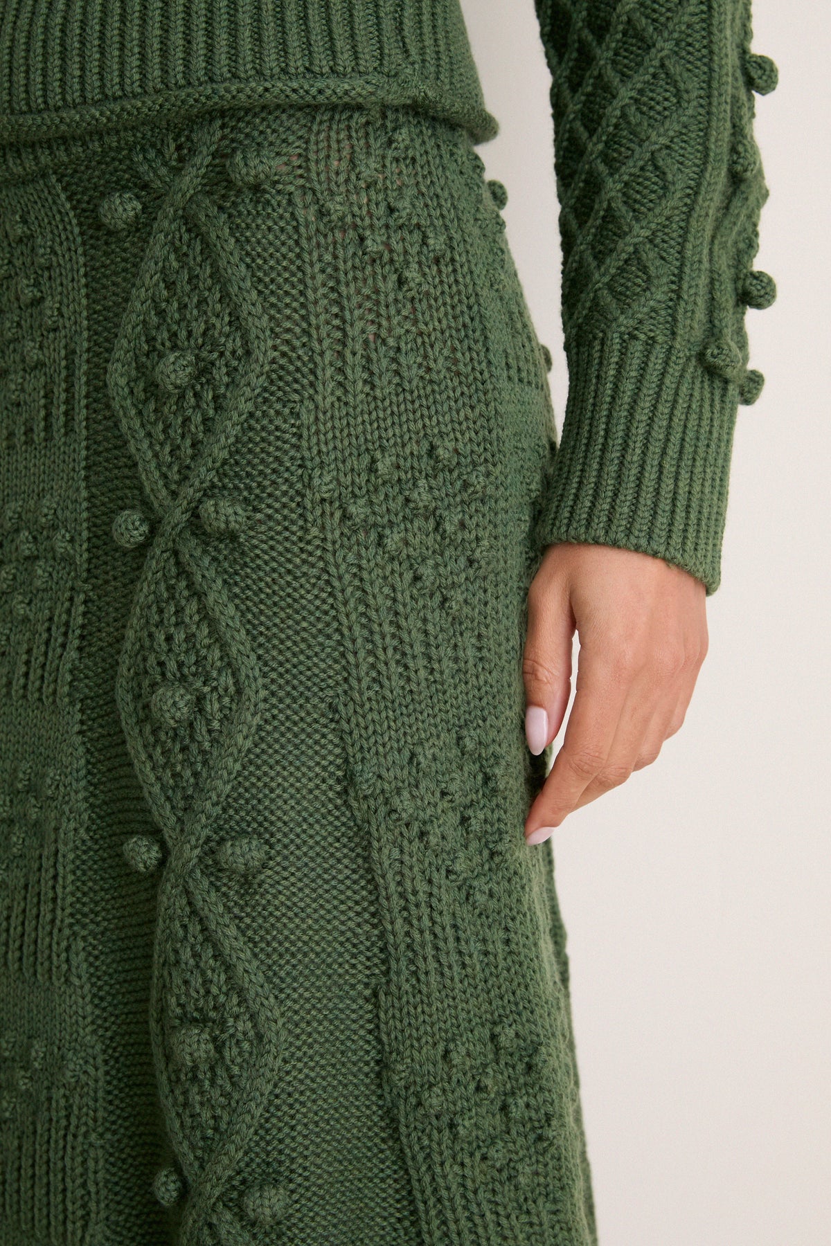 Forest Green Wool Koda Midi Skirt