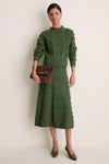 Forest Green Wool Koda Midi Skirt