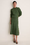 Forest Green Wool Koda Midi Skirt