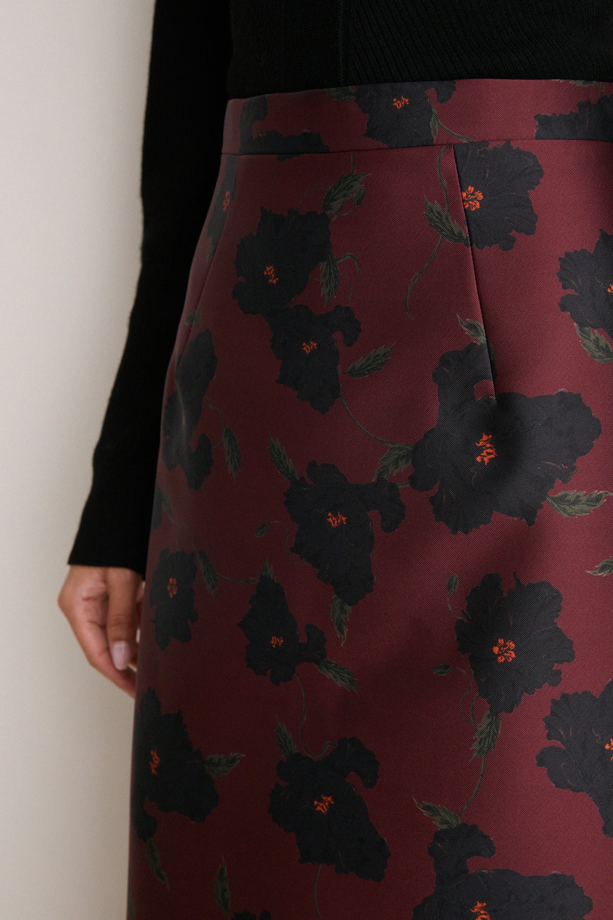 Red and Black Breezy Poppy Lorelei Skirt