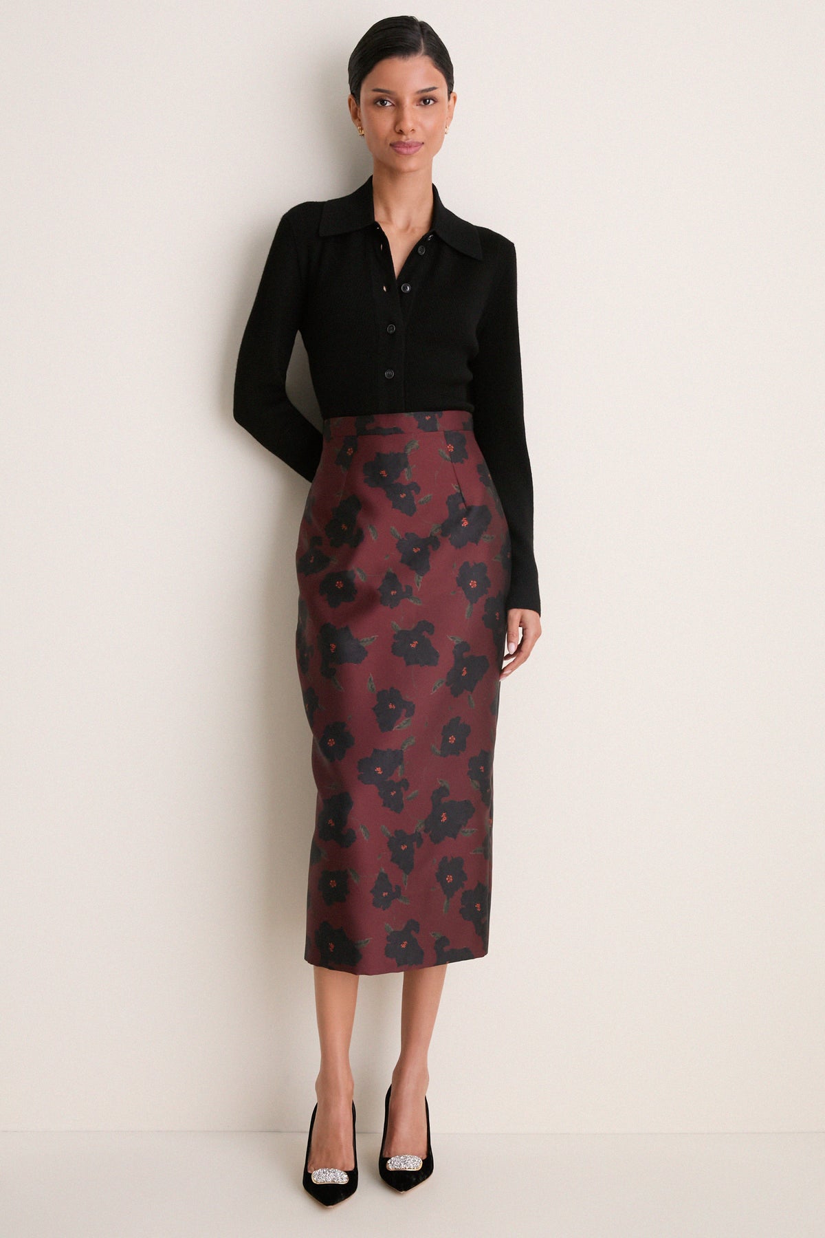 Red and Black Breezy Poppy Lorelei Skirt