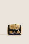 CHANEL Beige and Black Coco Mark Single Flap Chain Bag