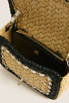 CHANEL Beige and Black Coco Mark Single Flap Chain Bag