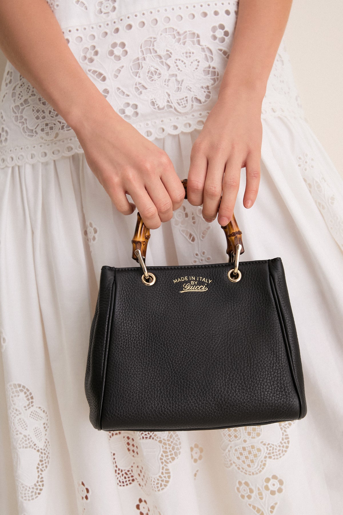 GUCCI Black Cowhide Leather Two-Way Shoulder Bag