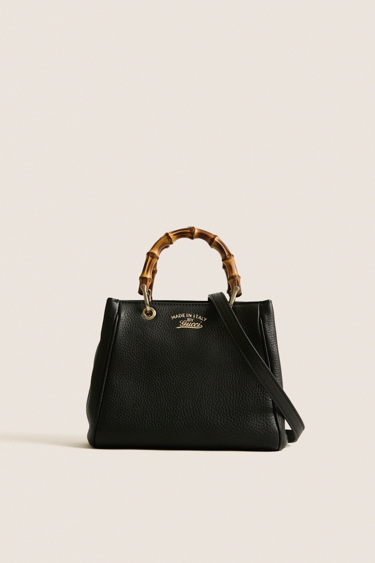 GUCCI Black Cowhide Leather Two-Way Shoulder Bag