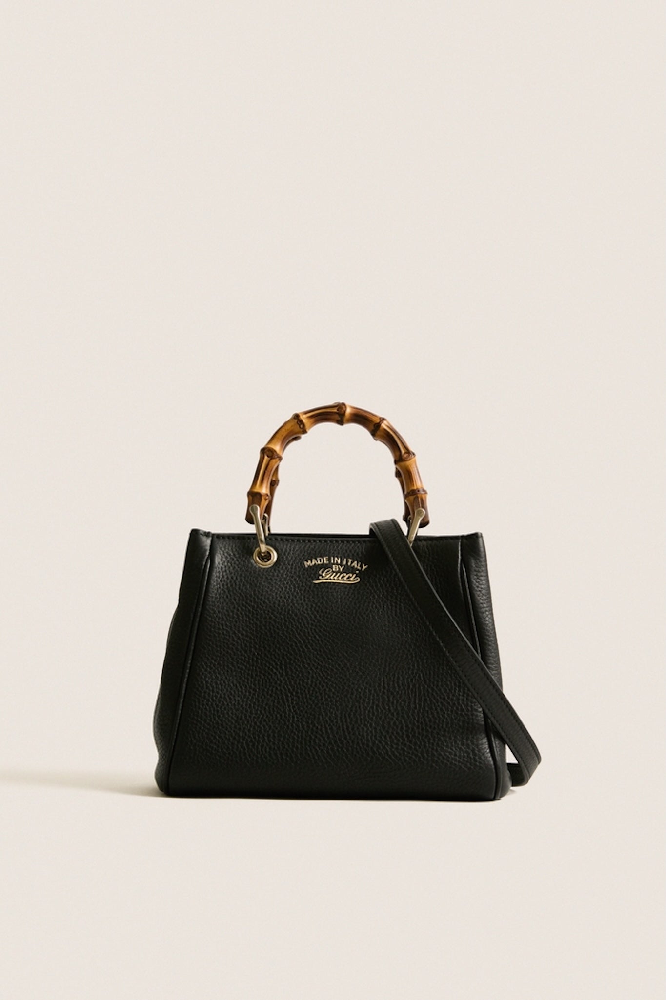 GUCCI Black Cowhide Leather Two-Way Shoulder Bag