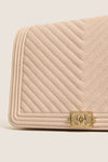 CHANEL Beige Boy Matelasse Shoulder Bag Grained Calfskin