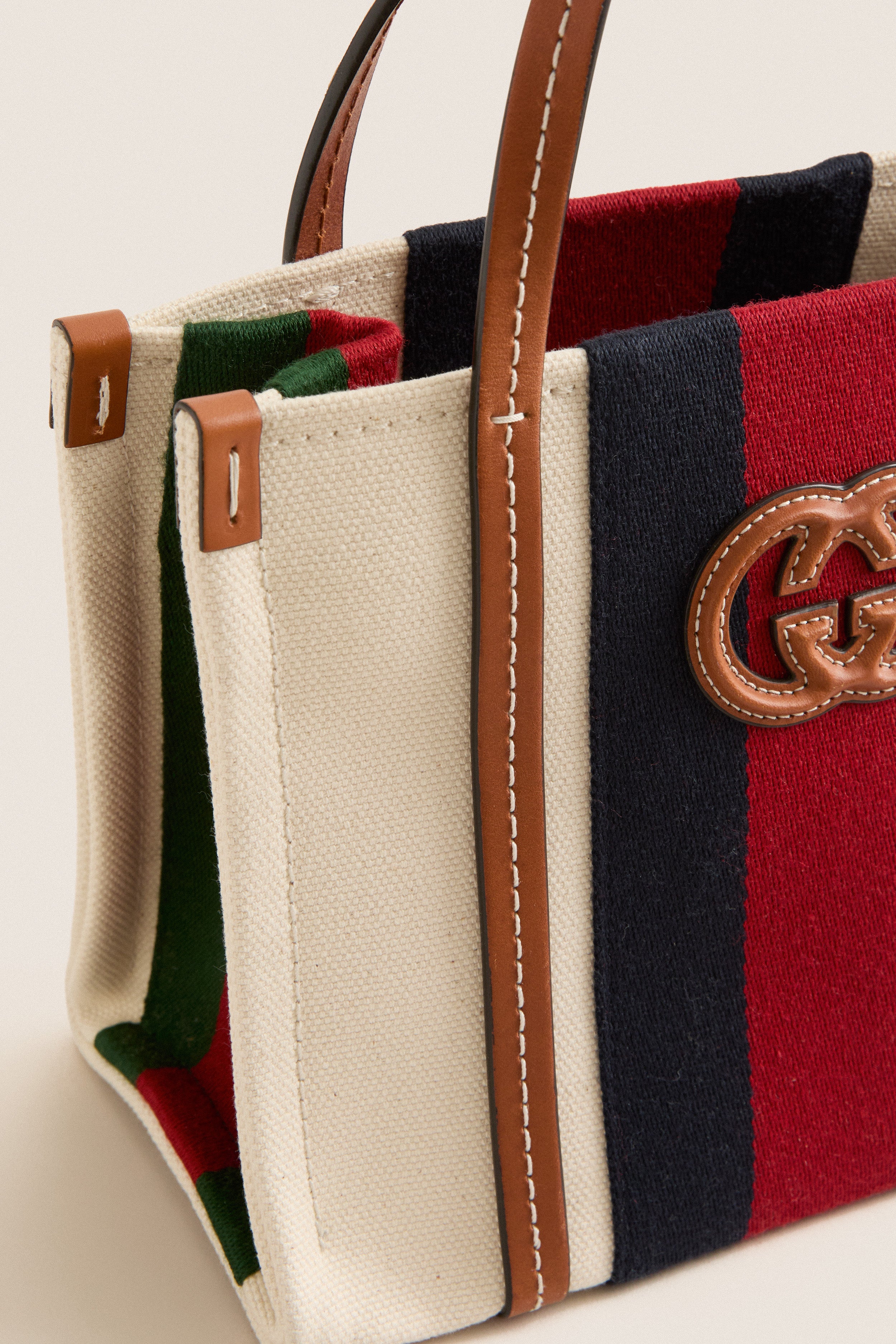 GUCCI Beige Interlocking G X Leather Two-Way Handbag | Tuckernuck