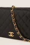 CHANEL Black Matelasse Chain Push Lock Shoulder Bag