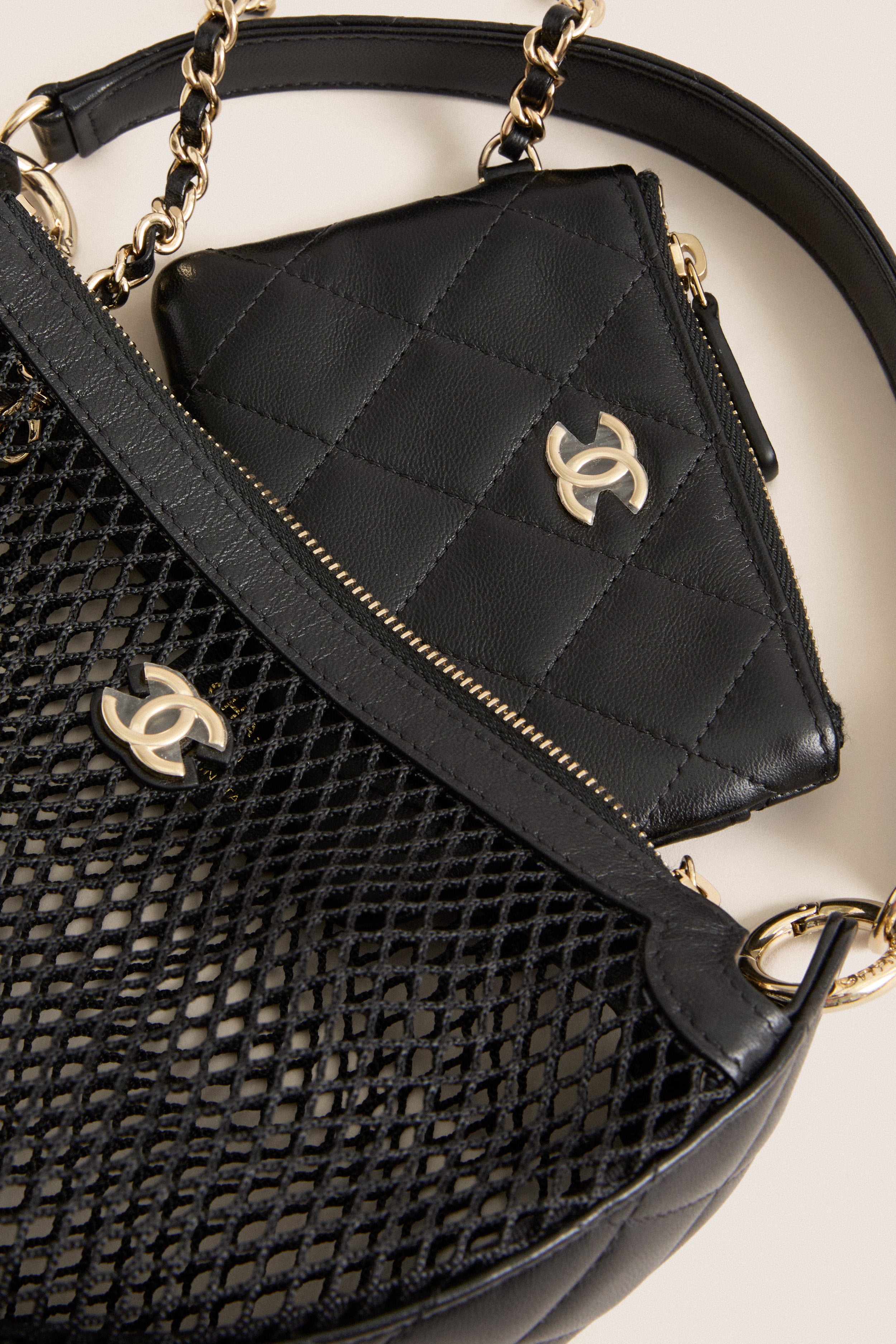 CHANEL Black Coco Mark Two-Way Shoulder Bag Half Moon | Tuckernuck