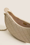 CHANEL Light Beige Lambskin Quilted Small Hobo Bag