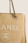 CHANEL Beige Mixed Fibers Small Deauville Tote