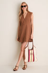 MIU MIU Ivy Naturale Moro Canvas Calfskin Striped