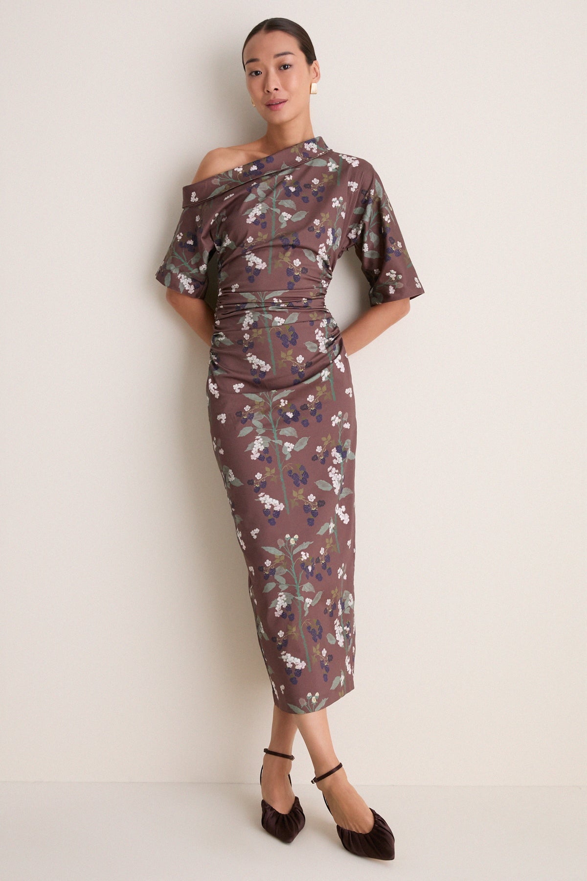 Chocolate Brown Bowery Midi Dress
