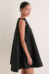 Black Multi Bow Embroidered Melody Mini Dress