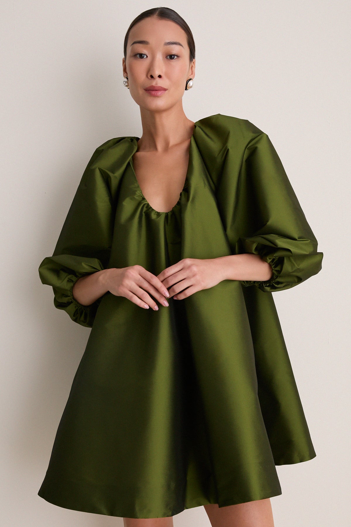 Dark Lime George Short Dress