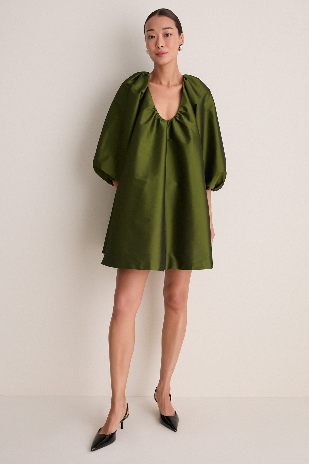 Dark Lime George Short Dress